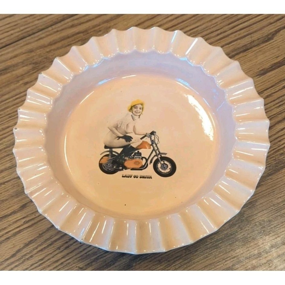Vintage 1970s Lady Go Driva Sexy Woman & Beret On Mini Bike Scooter Advertising‎